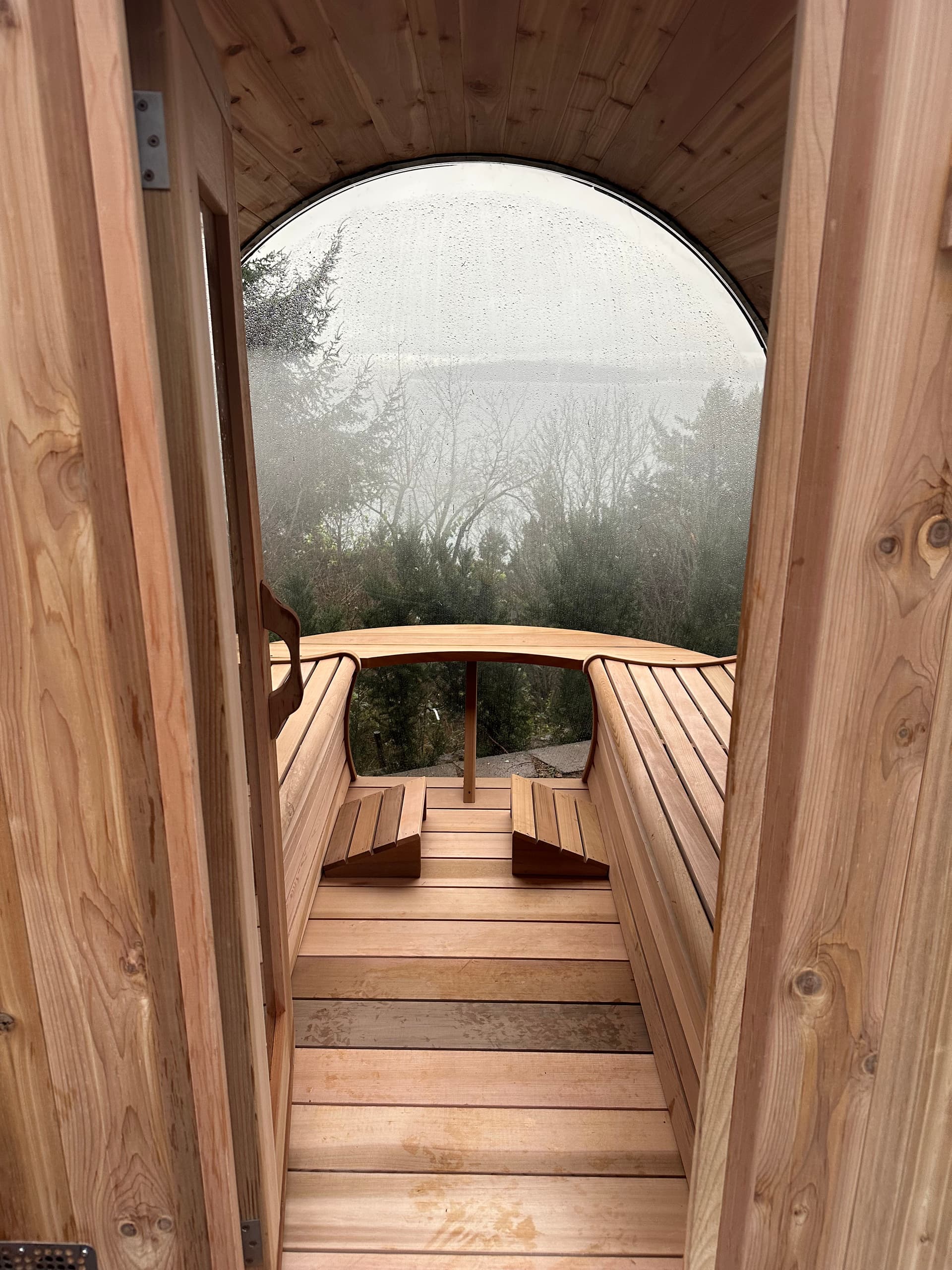 Barrel Sauna Installation in West Seattle with Harvia Heater